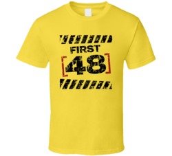 First 48 Cannabis Ganja Marijuana Strain Smoking Fan Worn Look T Shirt