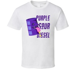 Purple Sour Diesel Cannabis Ganja Marijuana Strain Smoking Fan T Shirt