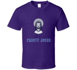 Frosty Jesus Cannabis Ganja Marijuana Strain Smoking Fan T Shirt