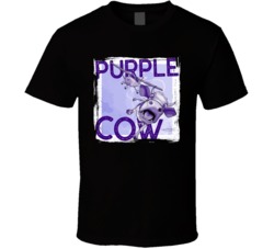 Purple Cow Cannabis Ganja Marijuana Strain Smoking Fan Worn Look T Shi