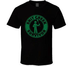 Shit Creek Survivor Badge Funny T Shirt