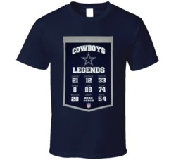 Dallas Football Head Coach Legends Banner Fan T Shirt
