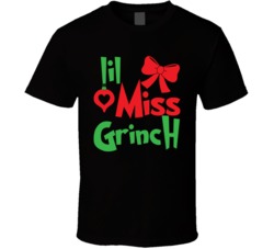 Lil Miss Grinch Funny Christmas Season Holiday T Shirt