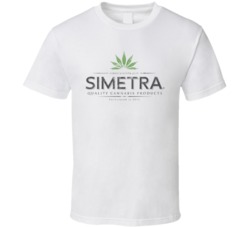Simetra Cannabis Products Marijuana Weed Ganja Smoking Fan Worn Look T