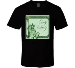 Lady Liberty Cannabis Ganja Marijuana Strain Smoking Fan T Shirt