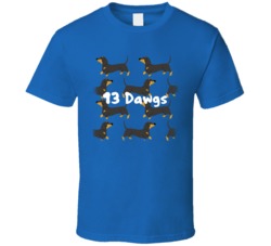 13 Dawgs Cannabis Ganja Marijuana Strain Smoking Fan Worn Look T Shirt