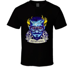 Bluecifer Cannabis Ganja Marijuana Strain Smoking Fan Worn Look T Shir