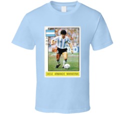 Diego Maradona 1986 Trading Card Soccer Futbol Player Sports Fan T Shi