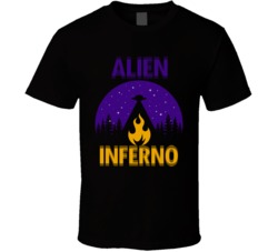 Alien Inferno Cannabis Ganja Marijuana Strain Smoking Fan T Shirt
