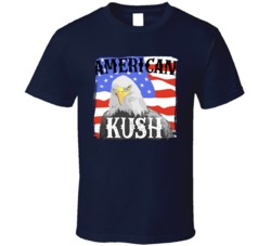 American Kush Cannabis Ganja Marijuana Strain Smoking Fan Worn Look T 