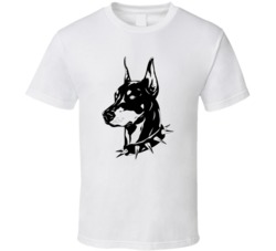 Doberman Pinscher With Spike Collar Head T Shirt
