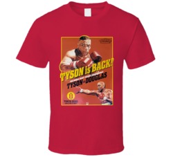 Mike Tyson Is Back Vs Douglas Poster 90s Boxing Legend Fan T Shirt