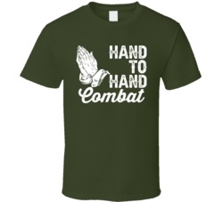 Hand To Hand Combat Praying Hands Christian Christianity Fan T Shirt