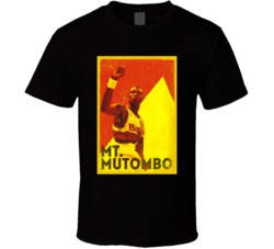 Dikembe Mutombo Mt Mount Art Atlanta Basketball Center Legend T Shirt