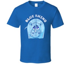 Blue Rhino Cannabis Ganja Marijuana Strain Smoking Fan Worn Look T Shi