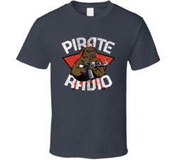 Pirate Radio Cannabis Ganja Marijuana Strain Smoking Fan Worn Look T S