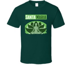 Santa Maria Cannabis Ganja Marijuana Strain Smoking Fan Worn Look T Sh