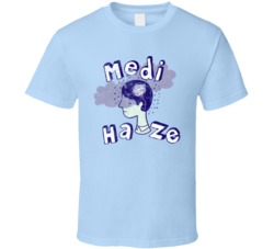 Medi Haze Cannabis Ganja Marijuana Strain Smoking Fan Worn Look T Shir