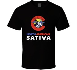 North American Sativa Cannabis Ganja Marijuana Strain Smoking Fan T Sh