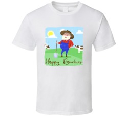 Happy Rancher Cannabis Ganja Marijuana Strain Smoking Fan Worn Look T 