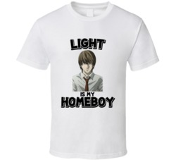 Light Is My Homeboy Death Note Anime Character T Shirt