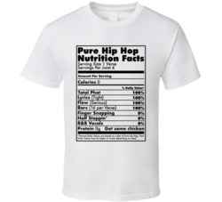Pure Hip Hop Nutrition Facts Rap Music Fan Cool T Shirt