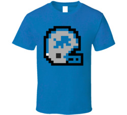 Detroit Football Team 8 Bit Helmet Icon T Shirt