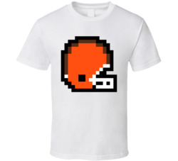 Cleveland Football Team 8 Bit Helmet T Shirt