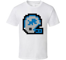 Detroit Football Team 8 Bit Helmet T Shirt