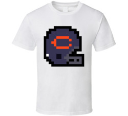 Chicago Football Team 8 Bit Helmet T Shirt