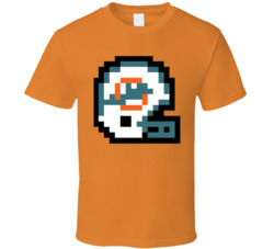 Miami Football Team 8 Bit Helmet Icon T Shirt