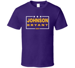 Magic Johnson Kobe Bryant For President 2024 Los Angeles L Basketball 