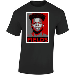 Justin Fields Ohio Hope Style College Football Fan Retro Graphic Unisex Soft Cotton Black T Shirt