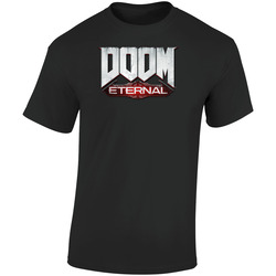 Doom Eternal Video Game Logo Retro Graphic Unisex Soft Cotton Black T Shirt