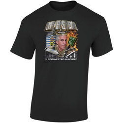 Rip Jeffrey Epstein Committed Suicide Retro Graphic Unisex Soft Cotton Black T Shirt
