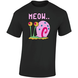 Spongebob Squarepants Gary the Snail T Shirt Gary Meowing Top Meow Tee Retro Graphic Unisex Soft Cotton Black T Shirt