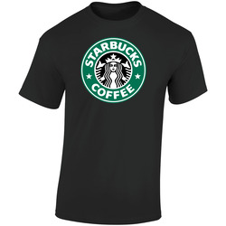 Starbucks Coffee Logo Retro Graphic Unisex Soft Cotton Black T Shirt
