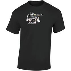 Robotech Skull Anime Retro Graphic Unisex Soft Cotton Black T Shirt