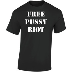 Free Pussy Riot Retro Graphic Unisex Soft Cotton Black T Shirt