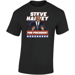Steve Harvey For President Funny Retro Graphic Unisex Soft Cotton Black T Shirt