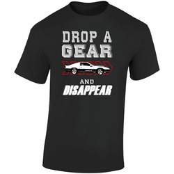 1987 Chevrolet Camaro Iroc-z Drop A Gear And Disappear Car Enthusiasts Retro Graphic Unisex Soft Cotton Black T Shirt