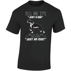 Tell Me Its Just A Dog Idiot Boxer Retro Graphic Unisex Soft Cotton Black T Shirt