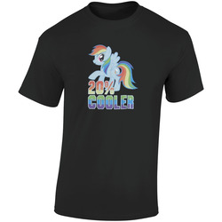 Rainbow Dash 20% Cooler My Little Pony Kids Retro Graphic Unisex Soft Cotton Black T Shirt
