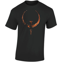 Quake Logo Symbol Video Game Classic Shooter Retro Graphic Unisex Soft Cotton Black T Shirt