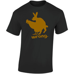Chicken And Rabbit Wrong Funny Retro Graphic Unisex Soft Cotton Black T Shirt