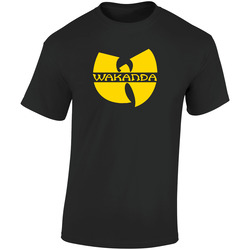 Marvel Comics Wu-tang Clan Logo Mashup Funny Black Panther's Rap Retro Graphic Unisex Soft Cotton Black T Shirt