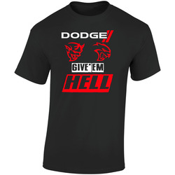 Dodge Demon 2017 Hellcat Mopar Charger Challenger Give Hell Logo Cool Retro Graphic Unisex Soft Cotton Black T Shirt