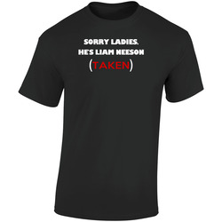 Sorry Ladies He Is Liam Neeson Taken Funny Workaholics Tv Show Retro Graphic Unisex Soft Cotton Black T Shirt