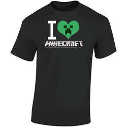 I Love Minecraft Video Game Heart Retro Graphic Unisex Soft Cotton Black T Shirt