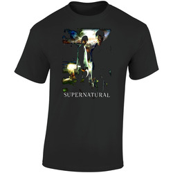 Supernatural Tv Show Retro Graphic Unisex Soft Cotton Black T Shirt